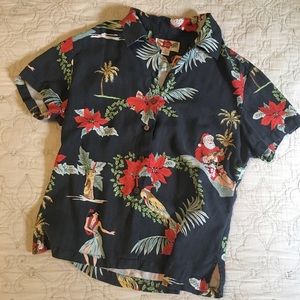 Vintage Silk Christmas Aloha Shirt